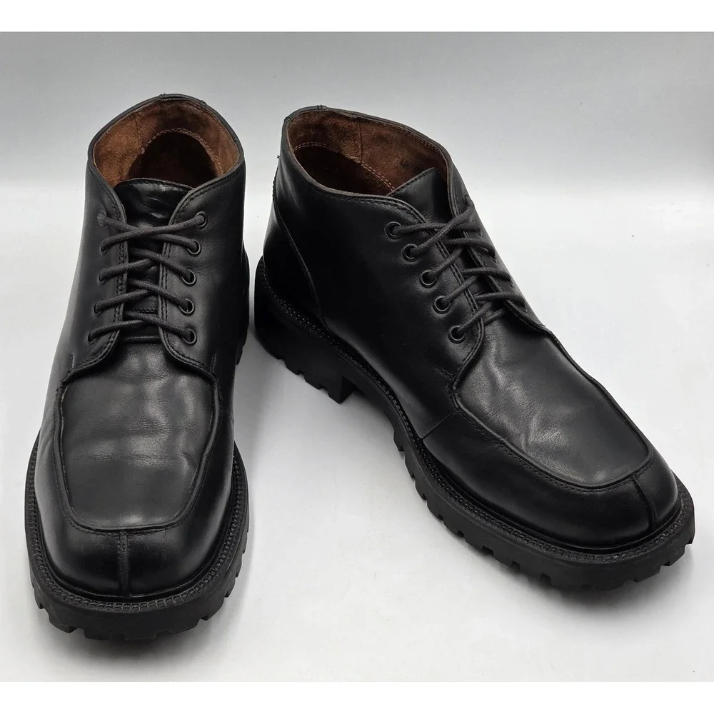 Kenneth Cole Vintage Black Leather Lace Up Ankle Boots‎ Mens 11.5 D